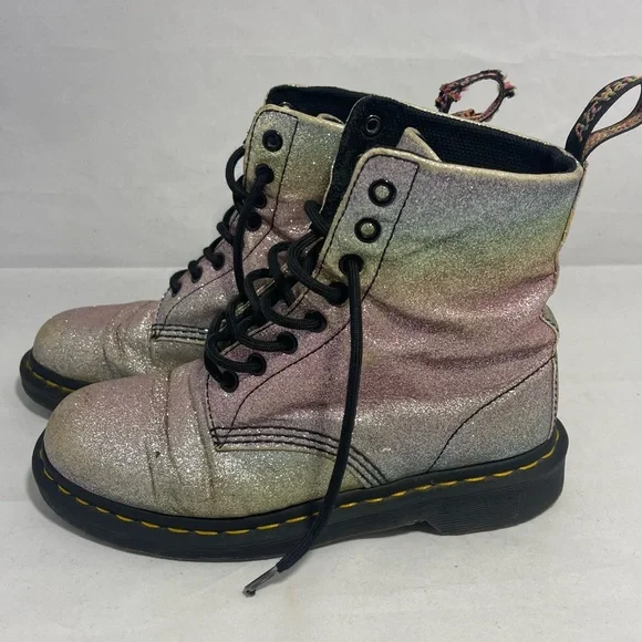 Dr. Martens | Pascal Rainbow Glitter Shimmer boots womens size 7 - Picture 9 of 10